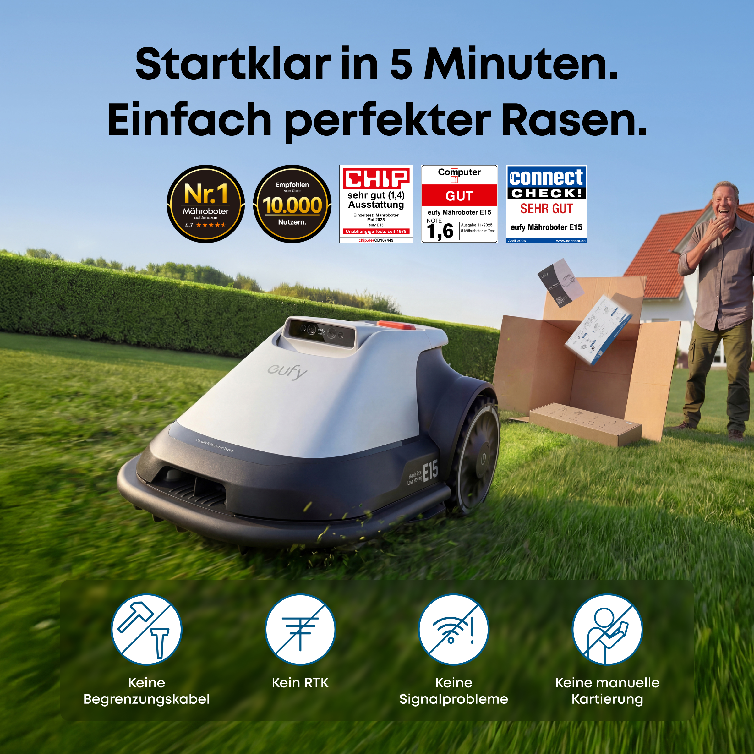 eufy Mähroboter E15 (Inklusive Gratis)
